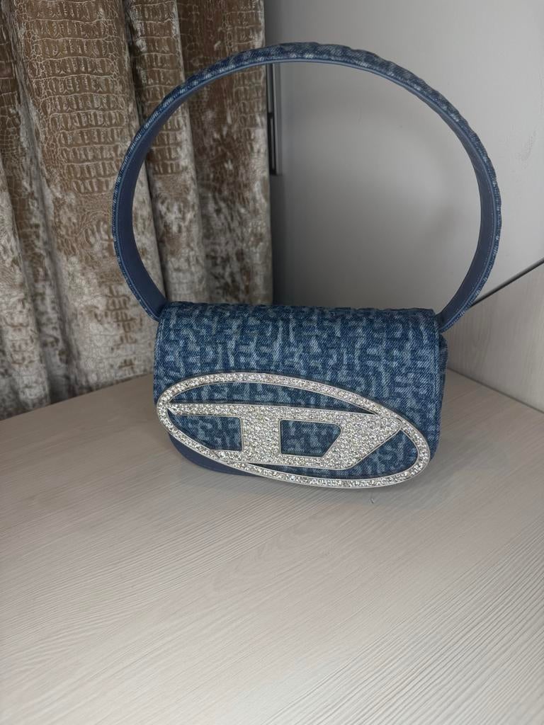 Diesel Denim Tas met Strass Logo, Sieraden, Tassen en Uiterlijk, Tassen | Damestassen, Ophalen of Verzenden, Zo goed als nieuw