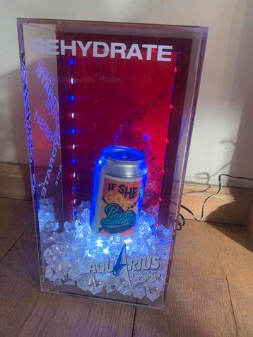 Aquarius rehydrate licht led reklame sportdrank display beschikbaar voor biedingen