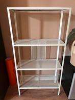 Witte metalen stellingkast, Huis en Inrichting, Kasten | Kledingkasten, Ophalen, Met plank(en), Minder dan 50 cm, Gebruikt