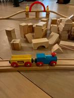 houten trein set met blokken, Kinderen en Baby's, Speelgoed | Houten speelgoed, Ophalen, Gebruikt