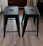 Set 2 Metalen barkruk mat zwart - 65cm, Huis en Inrichting, Barkrukken, 60 tot 90 cm, Ophalen of Verzenden, Zo goed als nieuw