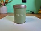 Groen emaille peper blik., Ophalen of Verzenden