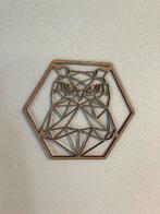Wanddecoratie houten geometrische uil, Ophalen of Verzenden, Zo goed als nieuw