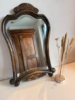Antieke Soesterspiegel met houten frame, Antiek en Kunst, Ophalen of Verzenden, Overige vormen, Minder dan 50 cm, Minder dan 100 cm