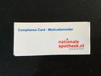 Medicatiemelder. Compliance Card. Nationale Apotheek. Nieuw., Ophalen of Verzenden, Nieuw