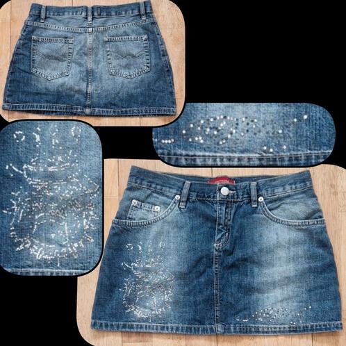 【★★★✩✩】♀️MINI ROK【ESTEEM】mt.S〔taille L-R 𝟯𝟳 cm〕spijkerrok, Kleding | Dames, Rokken, Gedragen, Blauw, Boven de knie, Ophalen of Verzenden