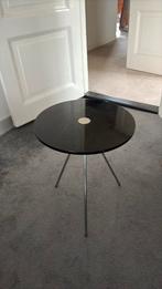 Vintage bijzettafeltje zwart chroom rond IKEA, Ophalen, Minder dan 55 cm, Gebruikt, Metaal of Aluminium