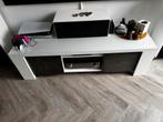 TV dressoir met glasplaat., Huis en Inrichting, Kasten | Dressoirs, Ophalen, Gebruikt, Glas, 150 tot 200 cm
