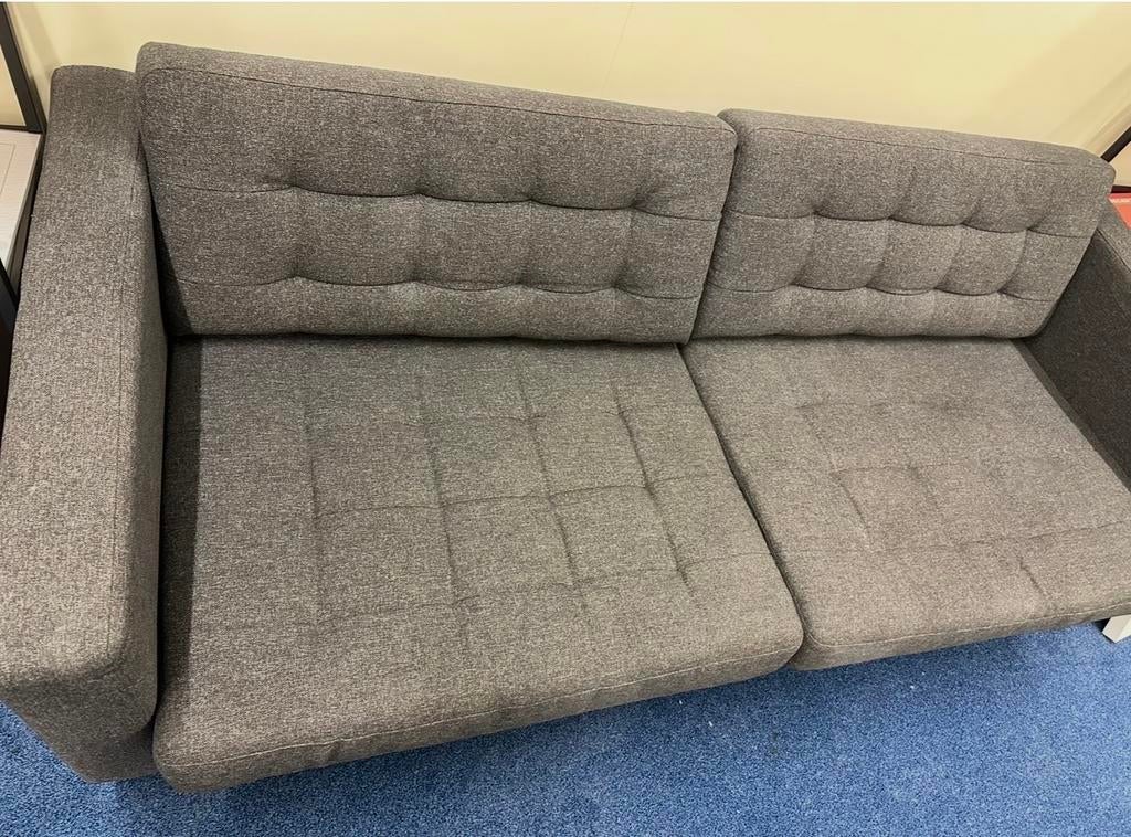 Grijze IKEA 3-zits bank (moet deze week weg!), Huis en Inrichting, Gebruikt, Driepersoons, 75 tot 100 cm, Ophalen of Verzenden
