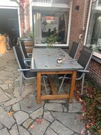 4 Comfortabele Tuinstoelen met armleuning, Tuin en Terras, Ophalen, 4 zitplaatsen, Kunststof, Gebruikt