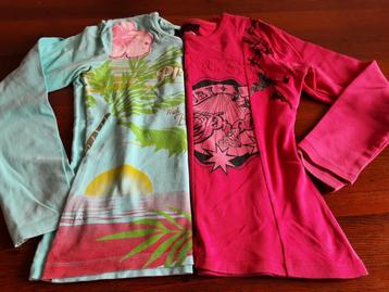 2x longsleeves Protest shirt met lange mouw, roze en aqua  beschikbaar voor biedingen