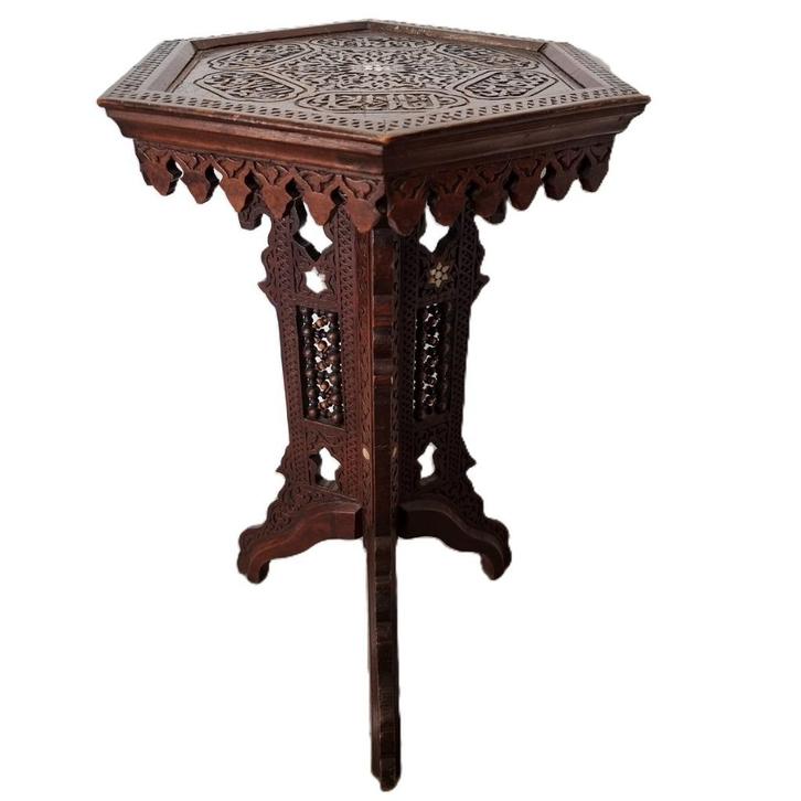 Antiek Syrisch bijzettafeltje met parelmoer, Antiek en Kunst, Antiek | Meubels | Tafels, Ophalen