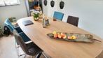 Eetkamerstoelen - 2 bruin, 2 blauw - Zeer Goed!, Huis en Inrichting, Stoelen, Ophalen, Bruin, Zo goed als nieuw, Metaal