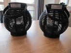 Twee rotan lantaarns windlichten Lifestyle, Zwart, Ophalen of Verzenden, Zo goed als nieuw, Hout