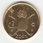 Nederland, 1 gulden 2001 verguld., 1 gulden, Ophalen of Verzenden, Koningin Beatrix, Losse munt