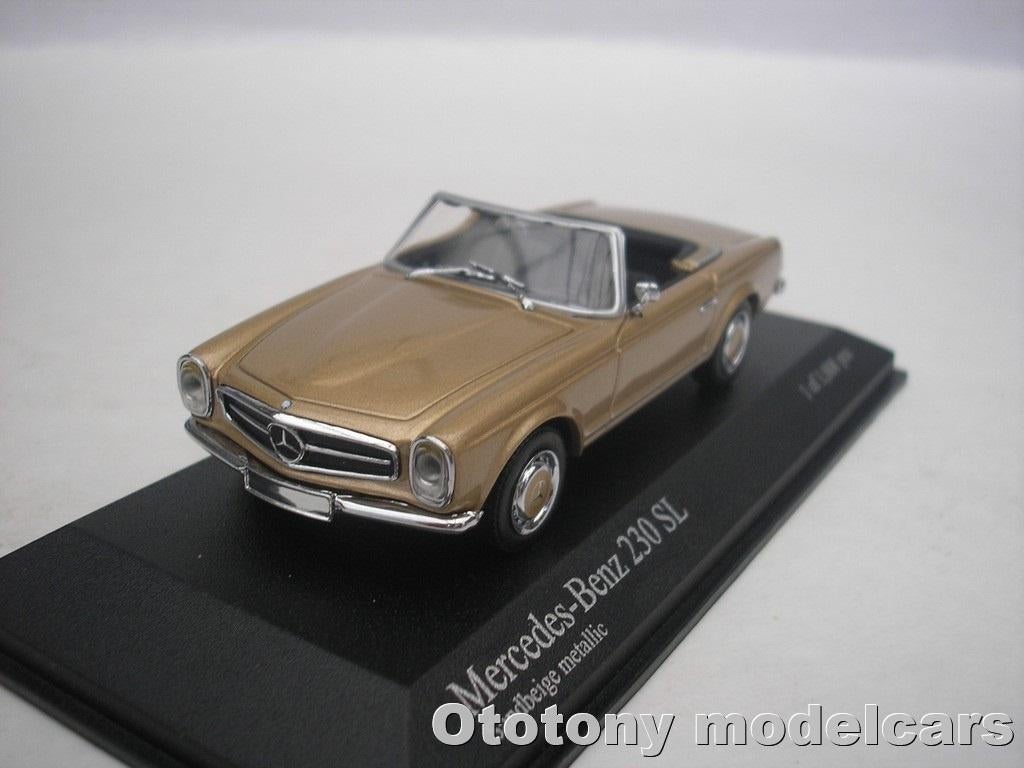 Mercedes Benz 230 SL 1968 Beige Metallic 1/43 Minichamps, Ophalen of Verzenden, Nieuw, Auto, MiniChamps