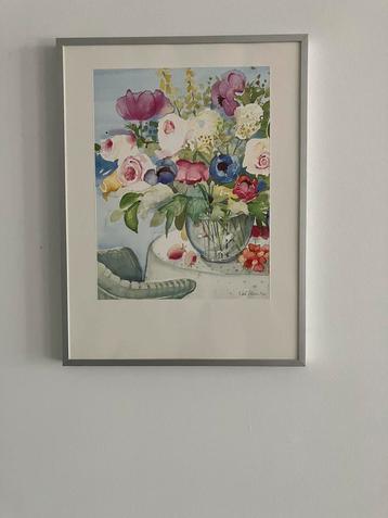 Afbeelding aquarel van Kiek Blom AFM. 30x40 incl lijst beschikbaar voor biedingen