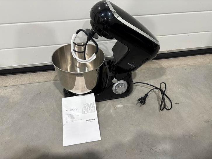 Klarstein Bella Pico 2G keukenmachine zwart, Witgoed en Apparatuur, Keukenmixers, Nieuw, 4 liter of meer, 3 snelheden of meer