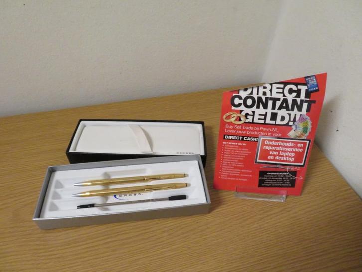 Cross 1/20 18K balpen & vulpotlood set | Pawn Eindhoven, Verzamelen, Pennenverzamelingen, Gebruikt, Pennenset, Cross, Met doosje