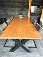 Eettafel - tuintafel 250 x 100 incl 6 stoelen, Tuin en Terras, Tuintafels, Ophalen, Zo goed als nieuw, Rechthoekig, Hout