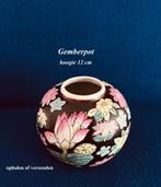 Gemberpot 12 cm hoog zwarte ondergrond Ongemerkt Tempelpot, Antiek en Kunst, Antiek | Porselein, Ophalen