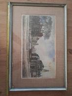 Oude stadsgezicht ets in lijst Rotterdam, Antiek en Kunst, Kunst | Etsen en Gravures, Ophalen of Verzenden