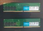 Crucial DDR4 - 4GB - 2400Mhz. Totaal 2 x 4 GB - CT4G4DFS8266, Computers en Software, RAM geheugen, Gebruikt, DDR4, 8 GB, Ophalen of Verzenden