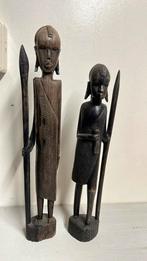 2 stuks Afrikaans Houtsnijwerk nr 4, Ophalen of Verzenden