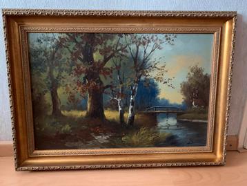 Klassiek Schilderij met Gouden Lijst beschikbaar voor biedingen