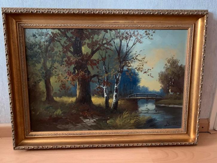 Klassiek Schilderij met Gouden Lijst, Antiek en Kunst, Kunst | Schilderijen | Klassiek, Ophalen