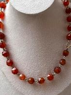 Antiek gouden collier Cornalijn / Carneool, Sieraden, Tassen en Uiterlijk, Kettingen, Verzenden, Zo goed als nieuw, Goud