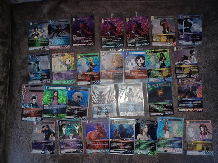 Final Fantasy TCG FF VII 7 Hoofdpersonen Foil, Hobby en Vrije tijd, Verzamelkaartspellen | Overige, Foil, Ophalen of Verzenden