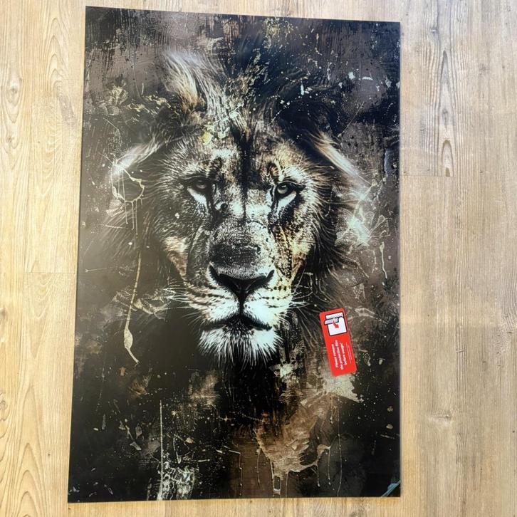 Plexiglas 50x75 cm - Leeuw portret abstract, Huis en Inrichting, Woonaccessoires | Schilderijen, Tekeningen en Foto's, Nieuw, Print