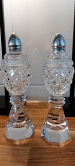 Prachtig kristallen peper en zout stel 16 cm.hoog voor 17,50, Antiek en Kunst, Antiek | Glas en Kristal, Ophalen of Verzenden