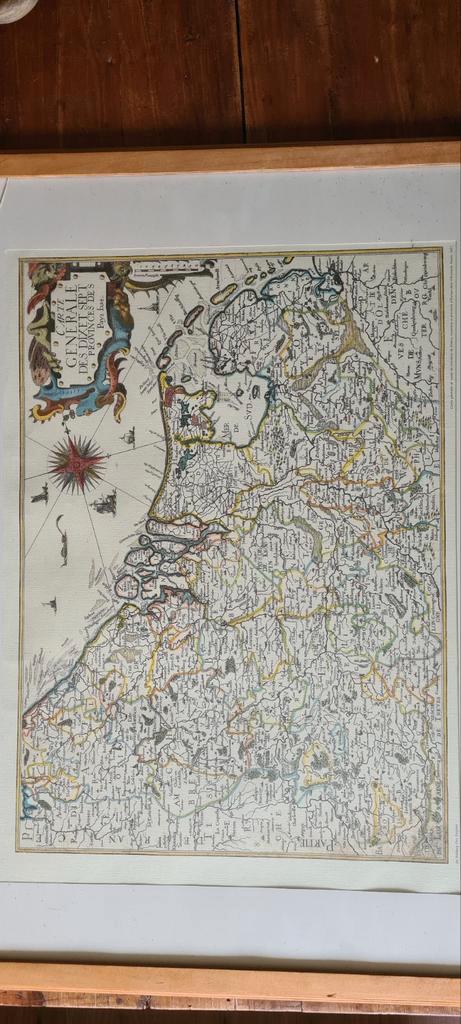 Christophe tassin 1637 kaart van Nederland en België 40x60, Antiek en Kunst, Kunst | Etsen en Gravures, Ophalen of Verzenden