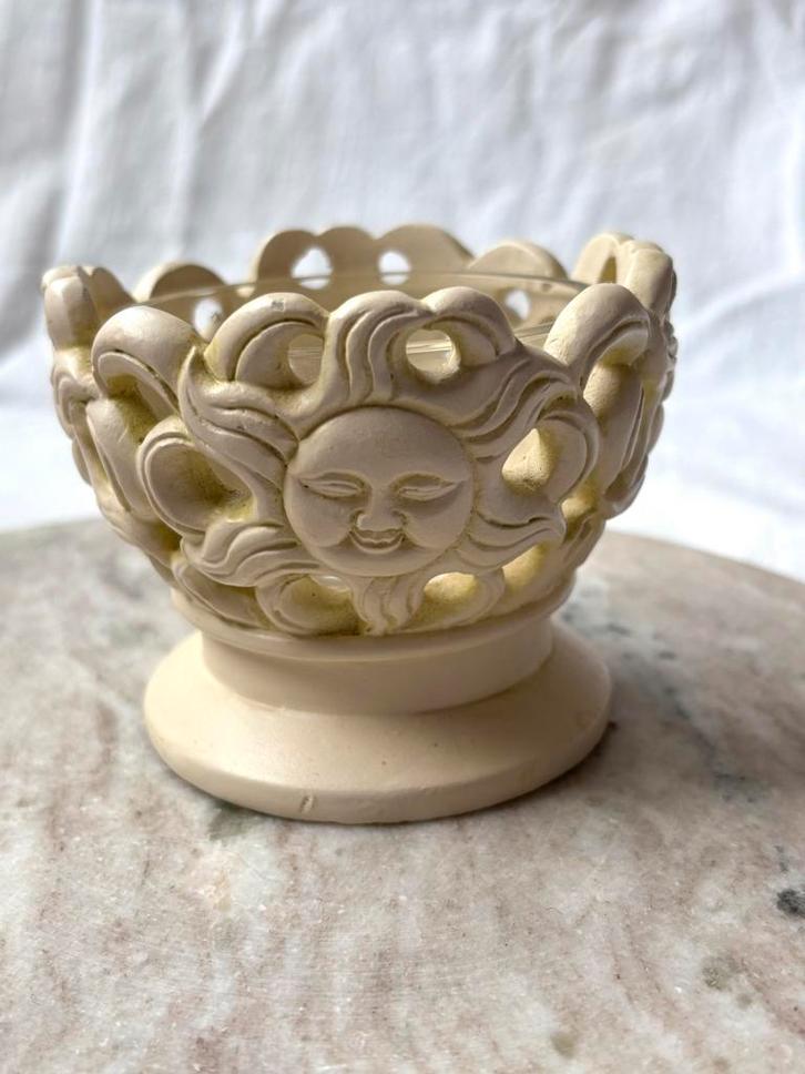 Kaarsenhouder zonnetje, Huis en Inrichting, Woonaccessoires | Kandelaars en Kaarsen, Zo goed als nieuw, Minder dan 25 cm, Overige materialen