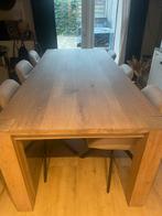 Robuuste eikenhouten eettafel voor 6 personen, Huis en Inrichting, Ophalen, Gebruikt, 100 tot 150 cm, Eikenhout
