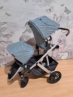 UPPAbaby VISTA V2 Gregory Zilver Frame/Bruin Leer, Zo goed als nieuw, Combiwagen, Verstelbare duwstang, Ophalen
