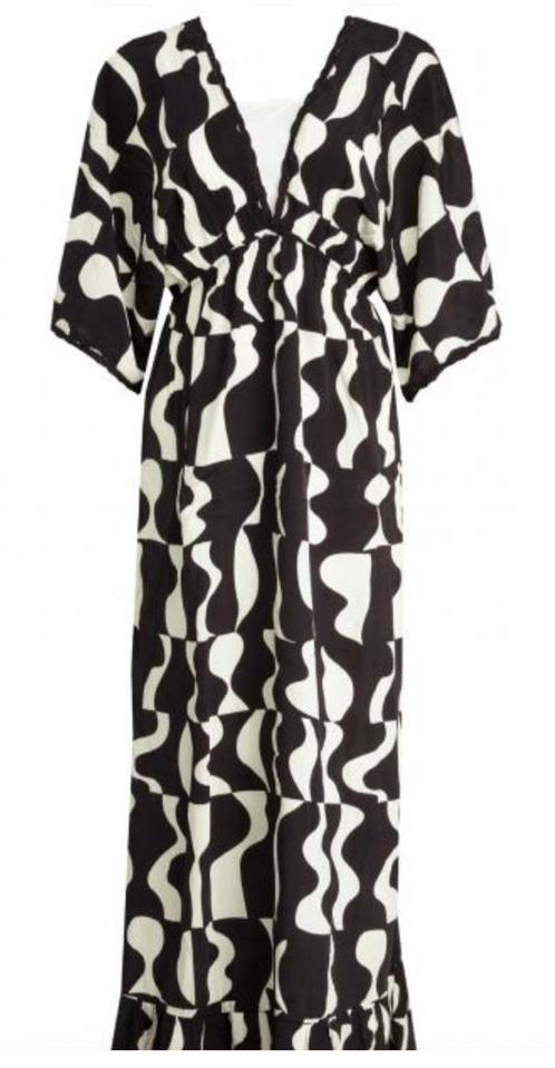 Nukus maxi dress mt L grafische print, Kleding | Dames, Jurken, Nieuw, Maat 42/44 (L), Zwart, Onder de knie, Ophalen of Verzenden