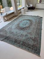 Vintage handgeweven tapijt – turquoise overdyed – 281x171cm, Ophalen, Overige kleuren, 150 tot 200 cm, 200 cm of meer