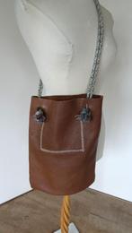 LEREN TAS, Sieraden, Tassen en Uiterlijk, Tassen | Damestassen, Ophalen of Verzenden, Zo goed als nieuw, Bruin, Schoudertasje