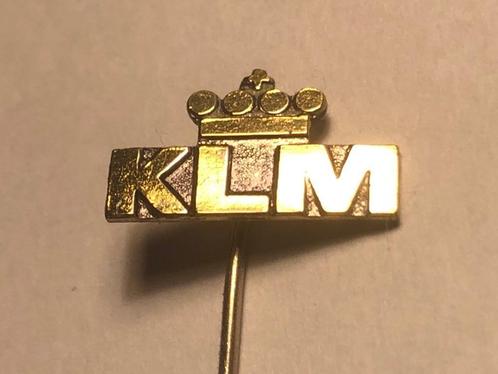 Metalen KLM Luchtvaart Mij. Speld (Middenmaat Messingkleur)., Verzamelen, Speldjes, Pins en Buttons, Zo goed als nieuw, Speldje of Pin