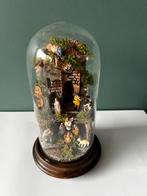 Kerststal in Glazen Stolp - Napolitaanse Kerst, Antiek en Kunst, Ophalen of Verzenden