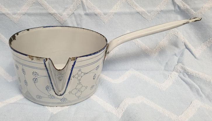 Emaille steelpan, Antiek en Kunst, Antiek | Emaille, Ophalen of Verzenden