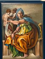 Schilderij Michelangelo vrouw Ruth, Antiek en Kunst, Kunst | Schilderijen | Klassiek, Ophalen