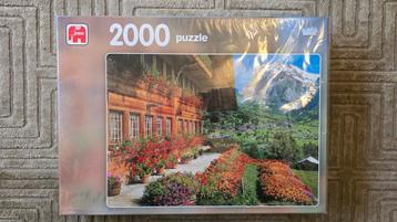 Puzzel: NIEUW - 2000 stukjes - Zwitsers chalet Wetterhorn  beschikbaar voor biedingen
