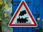 oud gebruikt spoorwegen verkeersbord trein uit Frankrijk, Ophalen of Verzenden
