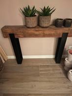 Wandtafel van mangohout, Huis en Inrichting, Ophalen of Verzenden, Zo goed als nieuw, 25 tot 50 cm, Rond