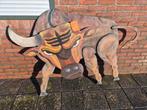 Handgeschilderde/gespoten houten stier., Ophalen, Gebruikt, Hout, Dierenbeeld