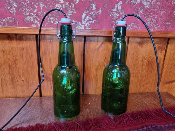 Grolsch Barhanglampen - Set van 2, Antiek en Kunst, Antiek | Lampen, Ophalen of Verzenden